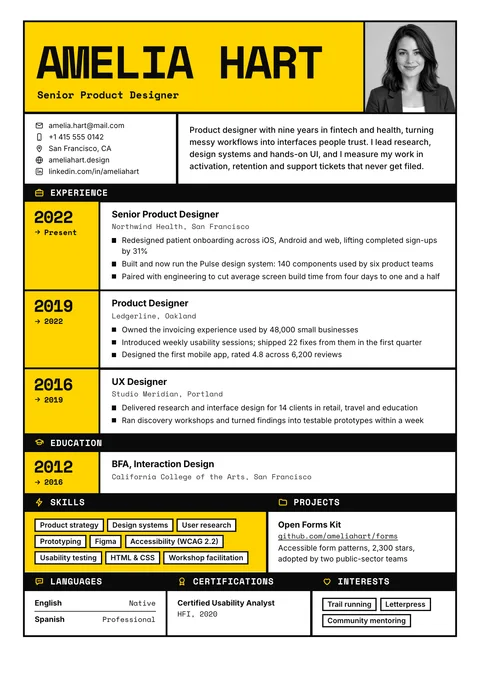 Brutal resume template