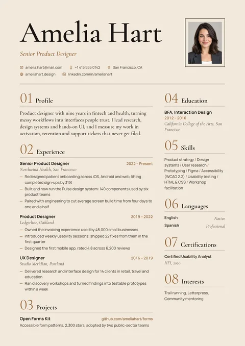 Canvas resume template