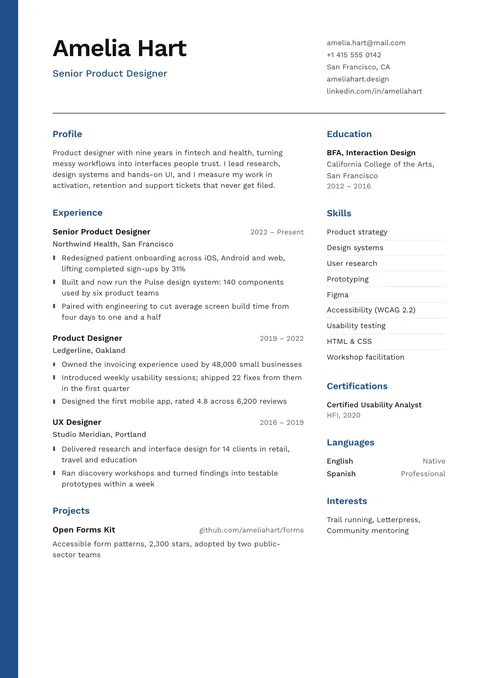 Northline resume template