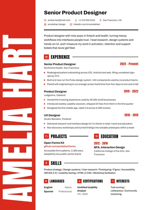 Poster resume template