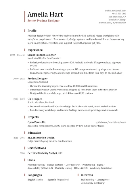 Quill resume template
