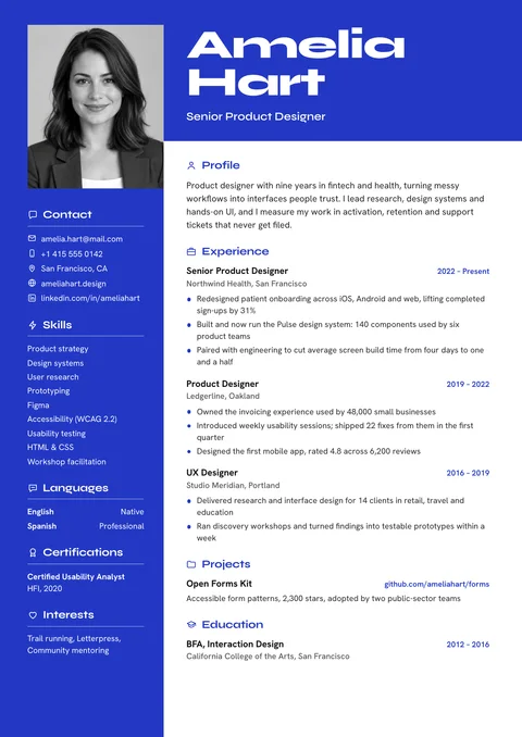 Spotlight resume template