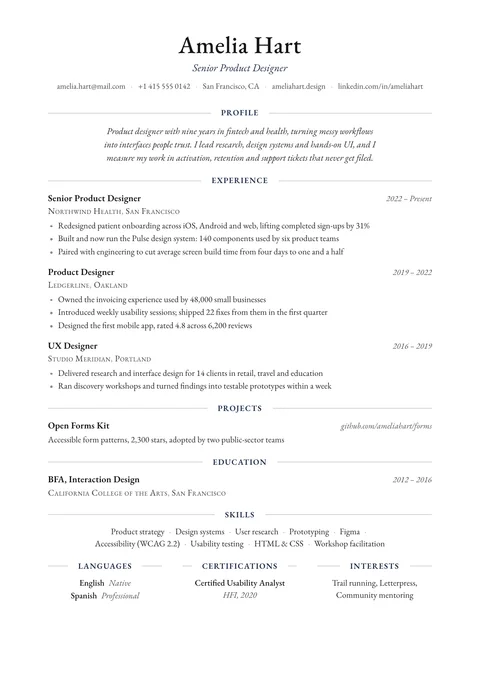 Sterling resume template